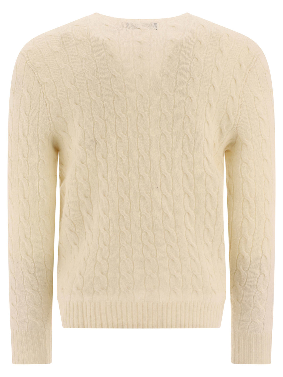 Polo Ralph Lauren Wool and cashmere crewneck sweater with logo - White