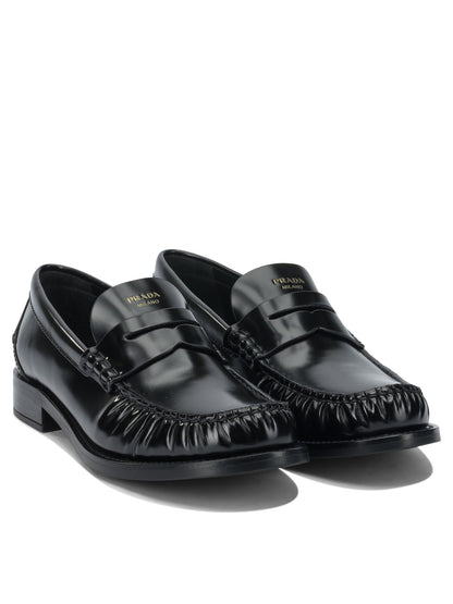 Prada Brushed leather loafers - Black