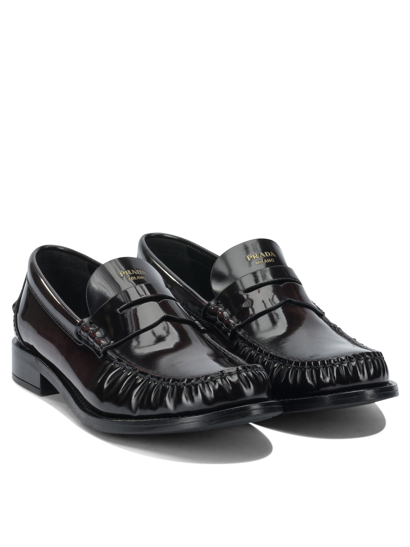 Prada Brushed leather loafers - Brown