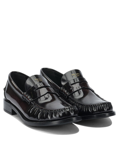 Prada Brushed leather loafers - Brown
