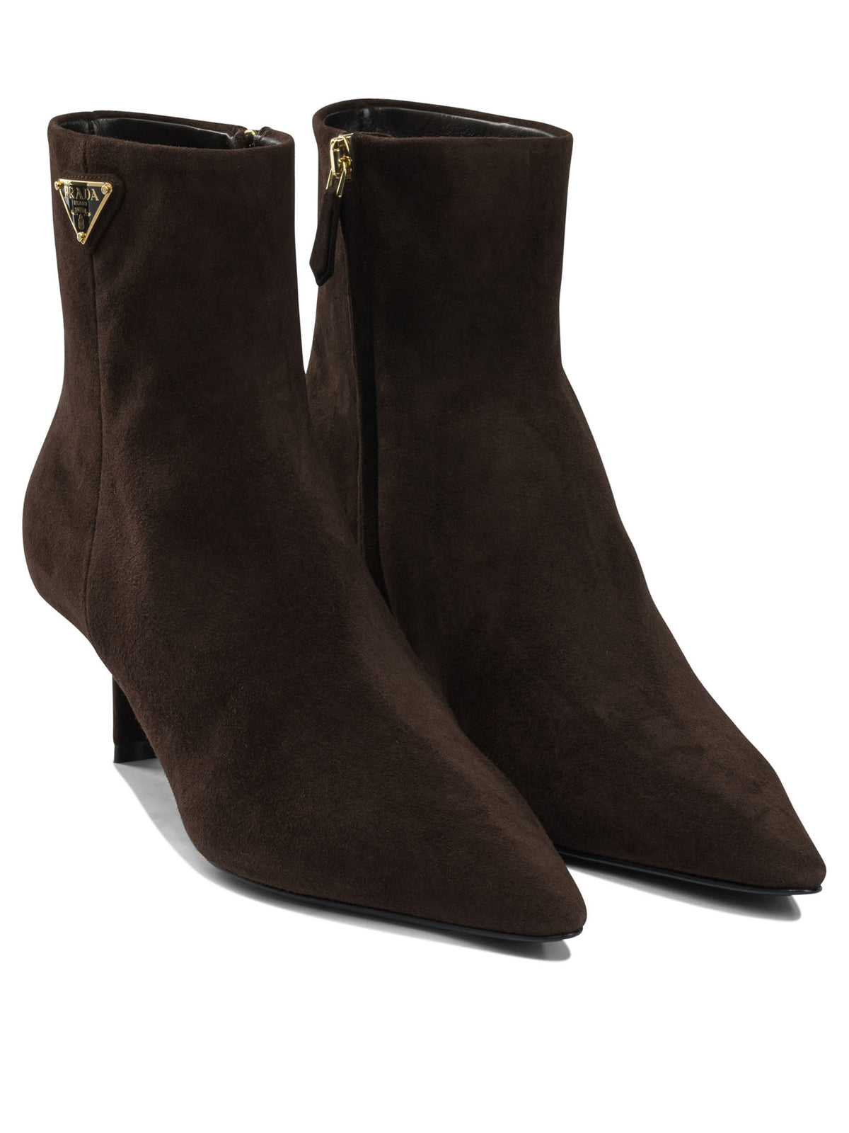 Prada Logo leather ankle boots 30 mm - Brown
