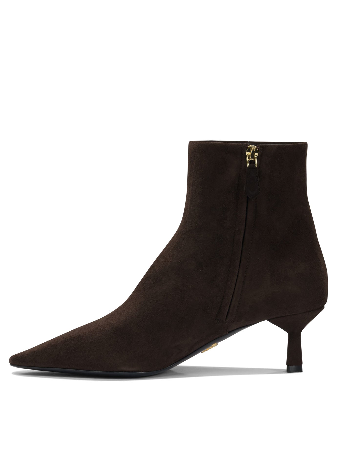 Prada Logo leather ankle boots 30 mm - Brown