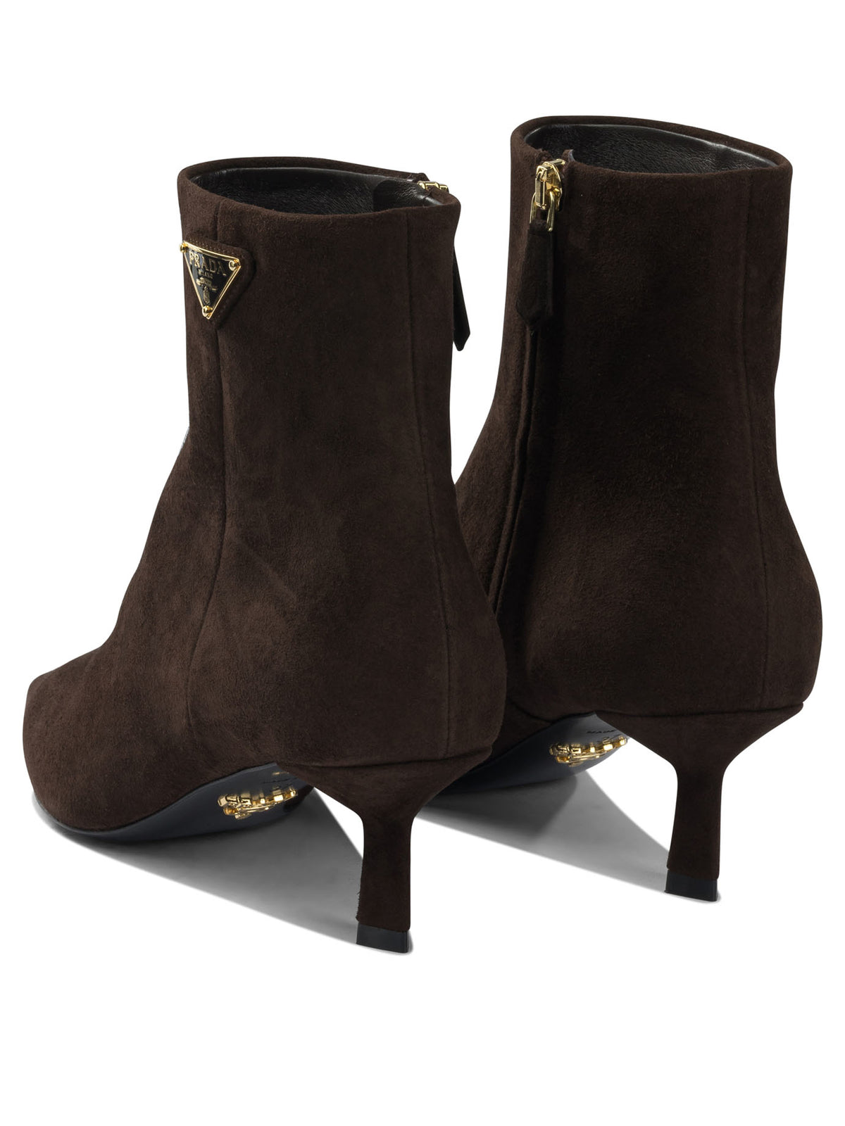 Prada Logo leather ankle boots 30 mm - Brown