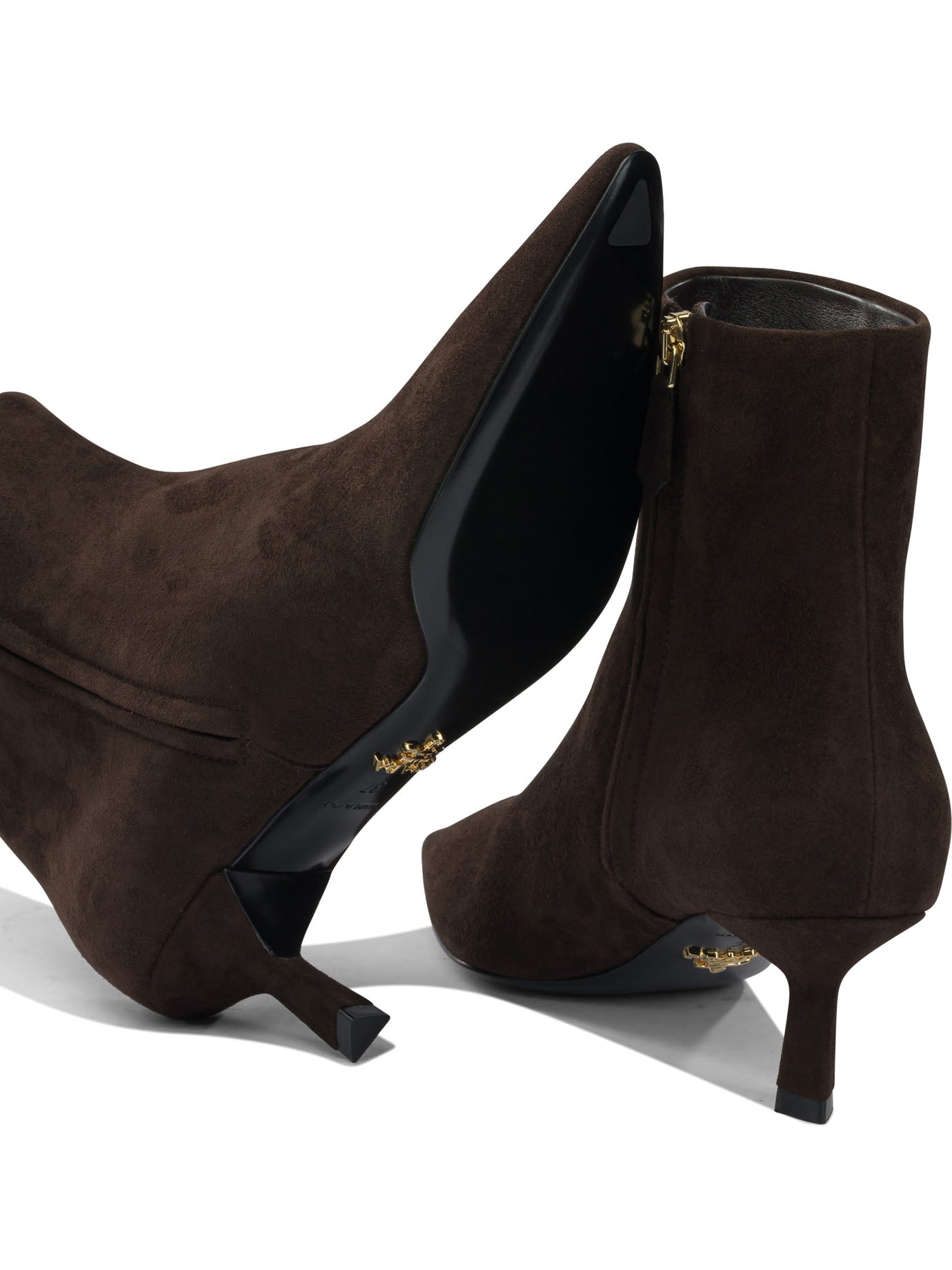 Prada Logo leather ankle boots 30 mm - Brown