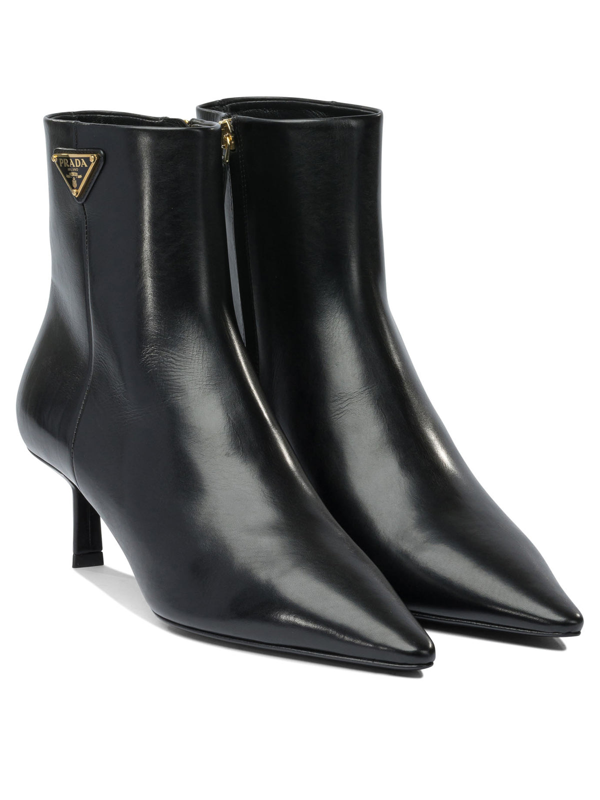 Prada Logo leather ankle boots 30 mm - Black