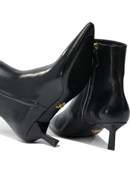 Prada Logo leather ankle boots 30 mm - Black
