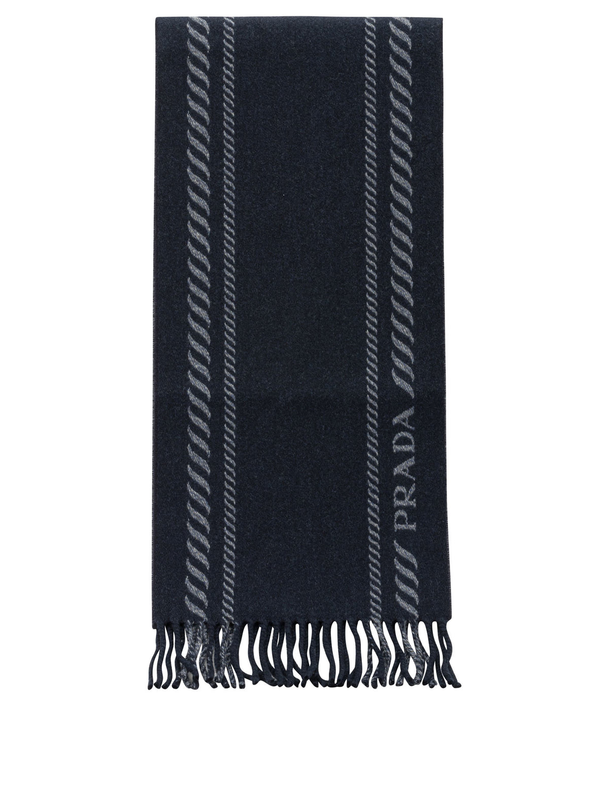 Prada Wool and cashmere fringed scarf - Blue