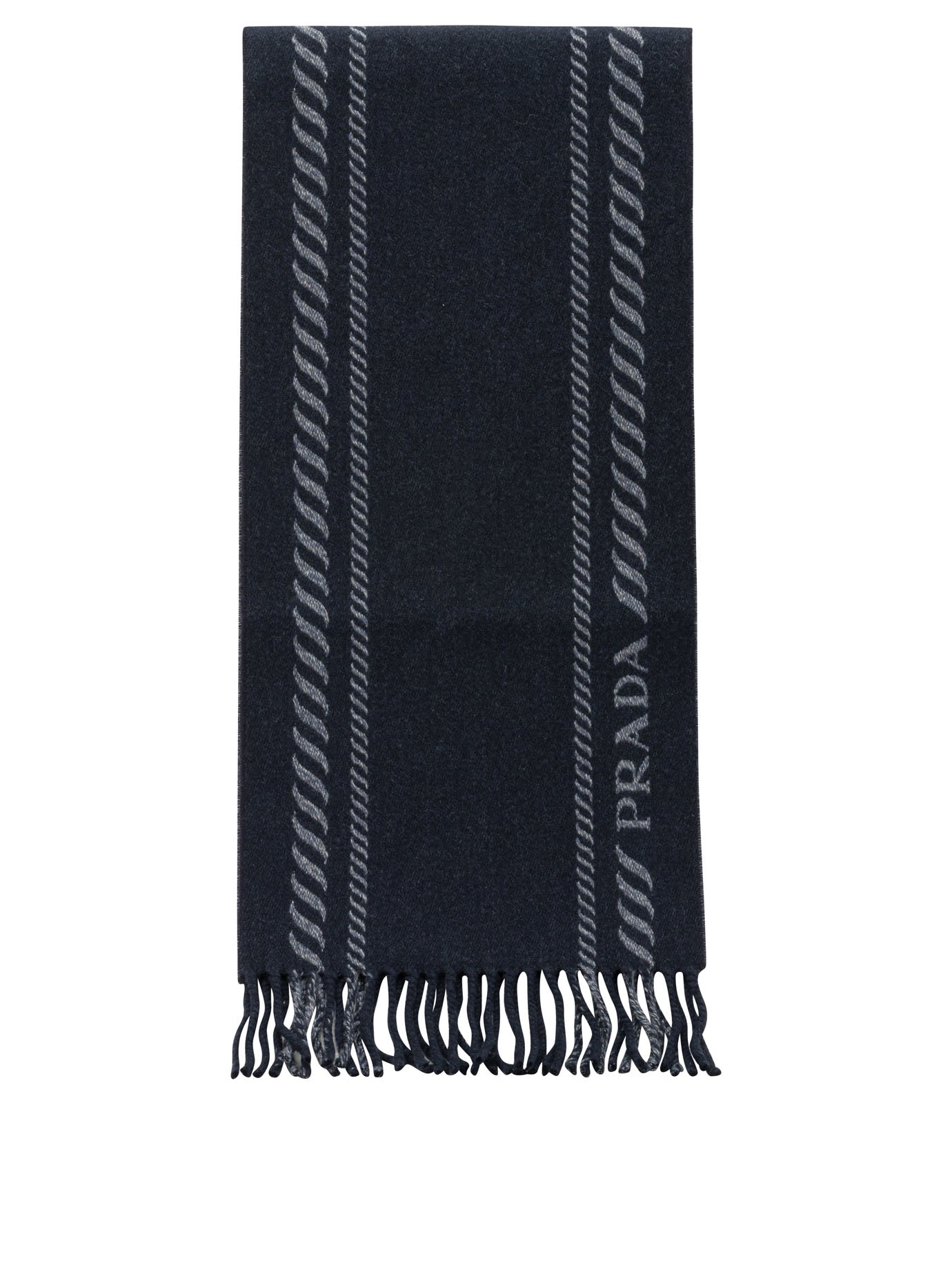Prada Wool and cashmere fringed scarf - Blue