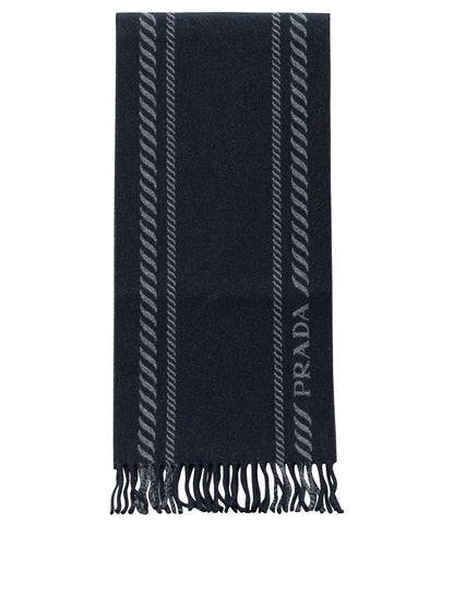Prada Wool and cashmere fringed scarf - Blue