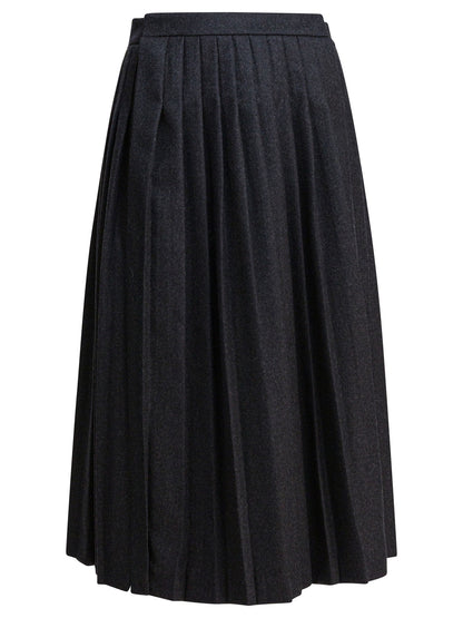 Prada Pleated wool flannel skirt - Grey