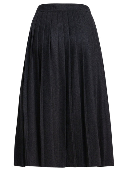 Prada Pleated wool flannel skirt - Grey