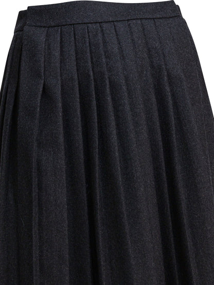 Prada Pleated wool flannel skirt - Grey
