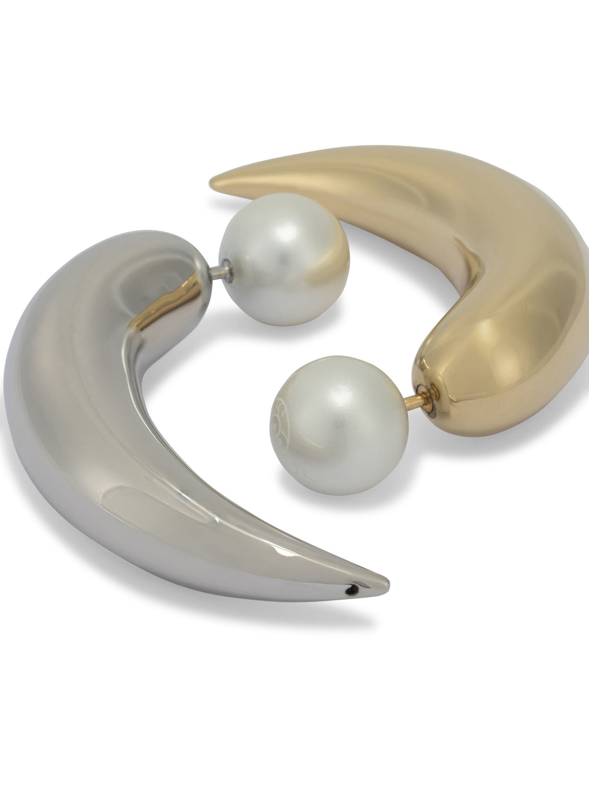 Pucci Horn earrings with pearl - Gold