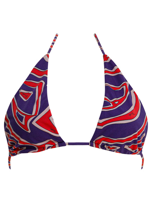 Pucci Triangle bikini top with stamba Labirinto - Purple