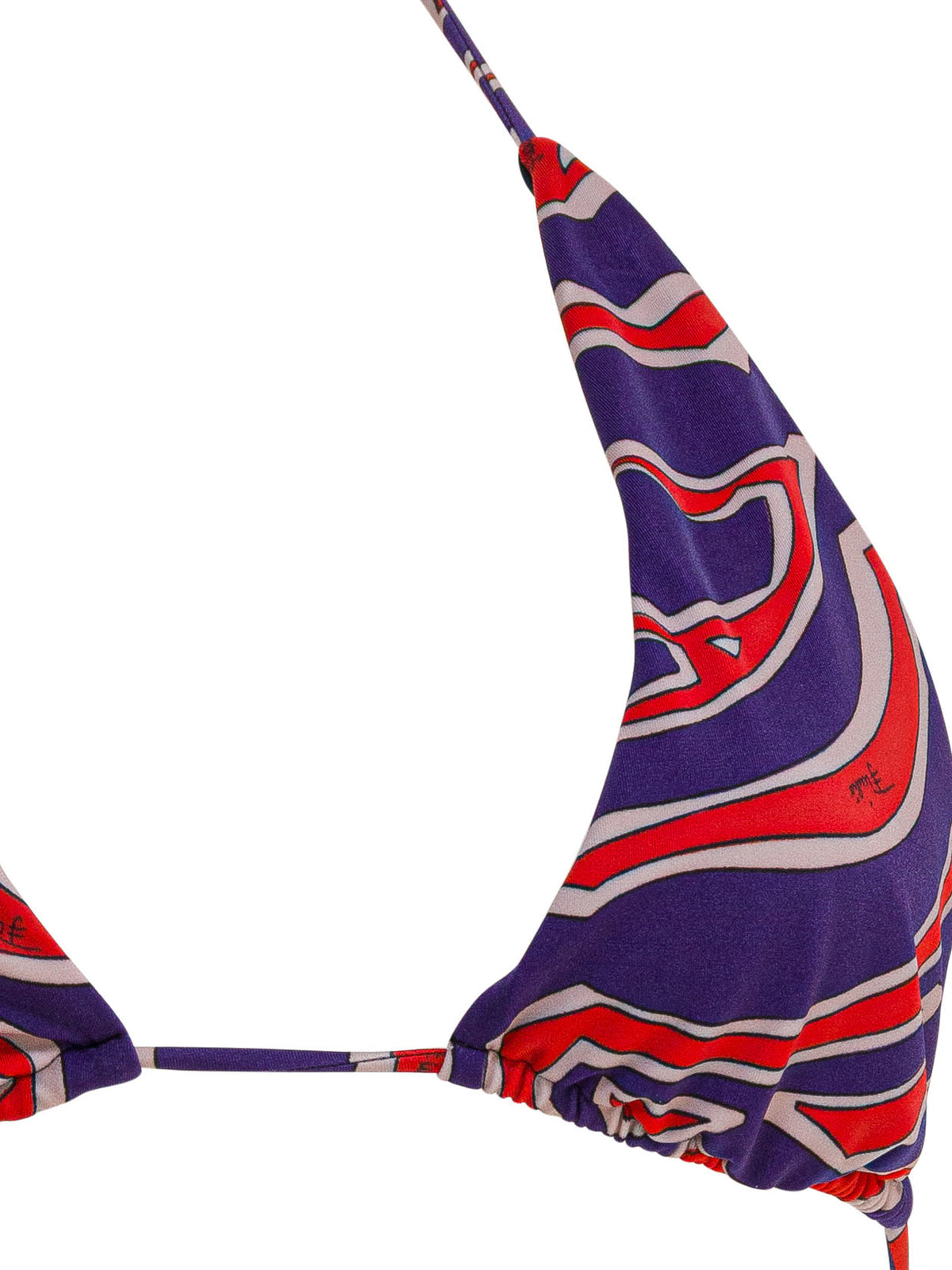 Pucci Triangle bikini top with stamba Labirinto - Purple