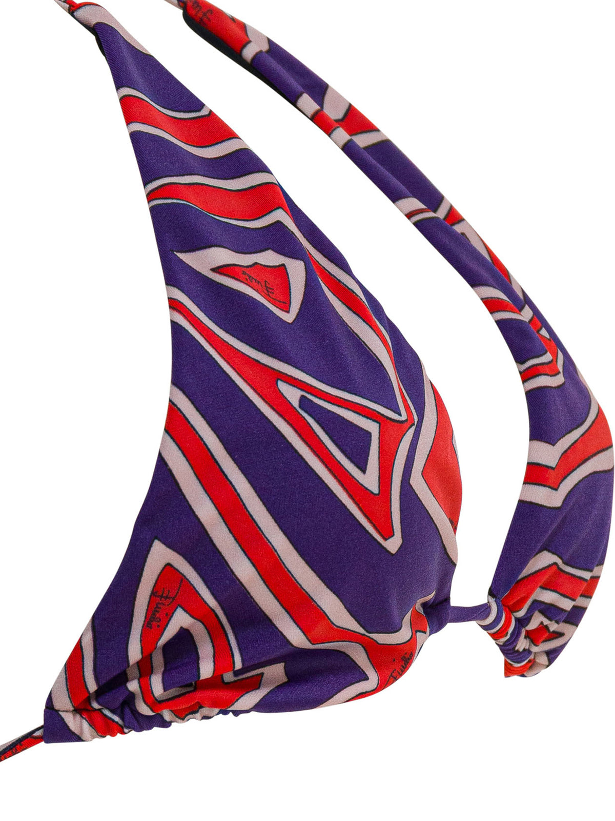 Pucci Triangle bikini top with stamba Labirinto - Purple