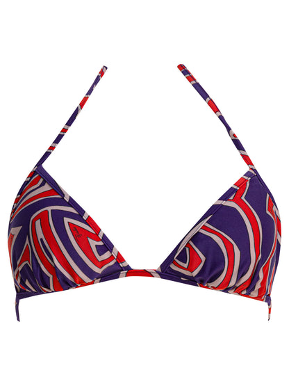 Pucci Labirinto print triangle bikini top - Purple