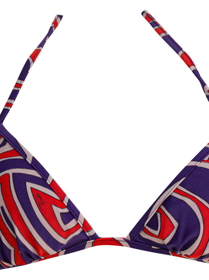 Pucci Labirinto print triangle bikini top - Purple
