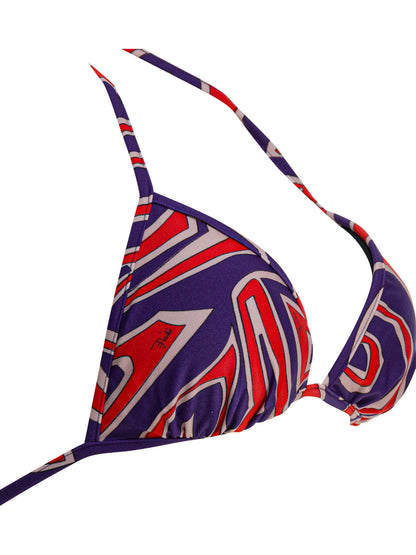 Pucci Labirinto print triangle bikini top - Purple