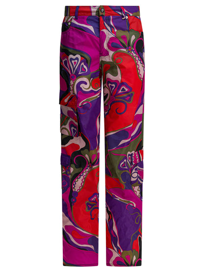 Pucci Cargo pants with Orchidee print - Purple