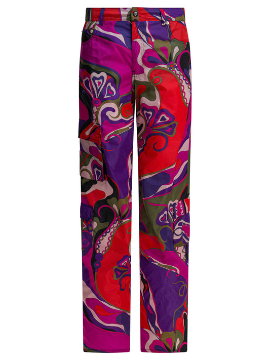 Pucci Cargo pants with Orchidee print - Purple