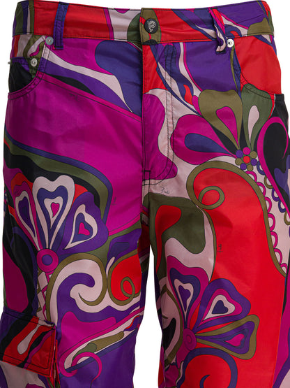 Pucci Cargo pants with Orchidee print - Purple