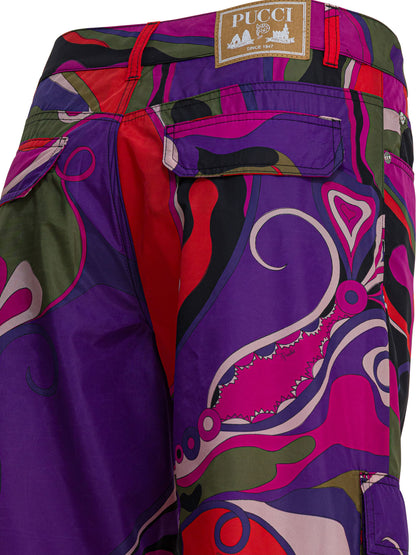 Pucci Cargo pants with Orchidee print - Purple