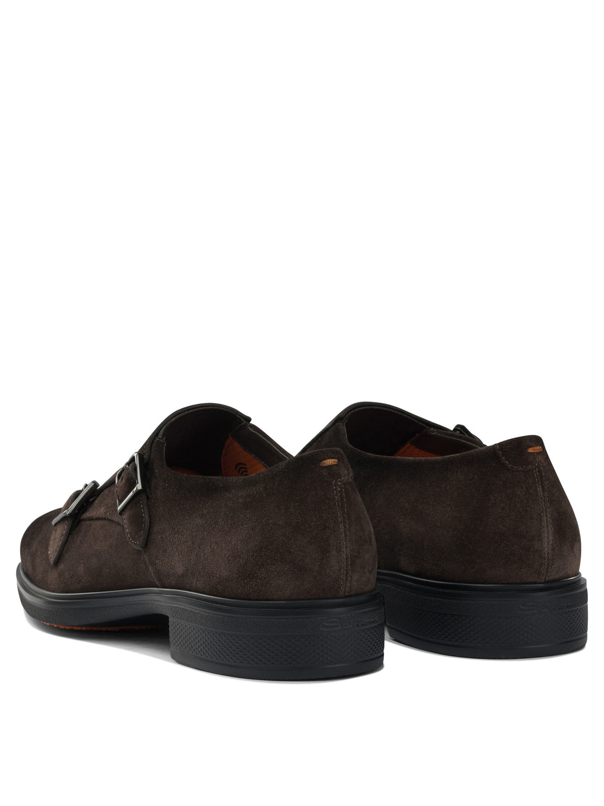 Santoni Suede double buckle loafers - Brown