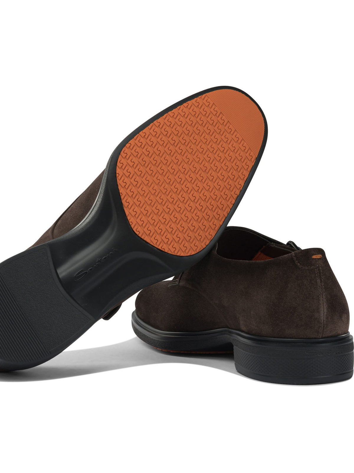 Santoni Suede double buckle loafers - Brown