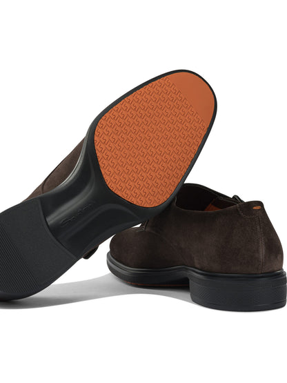 Santoni Suede double buckle loafers - Brown