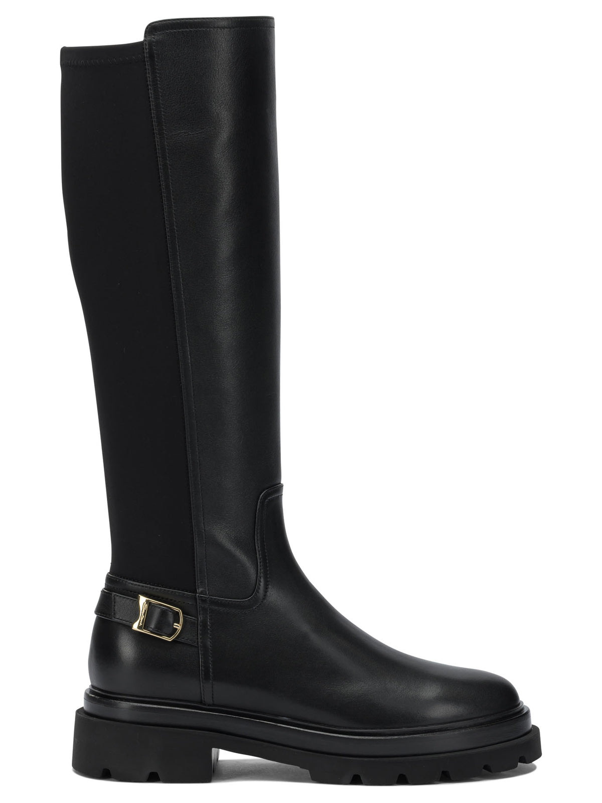 Santoni Leather knee-high boots - Black