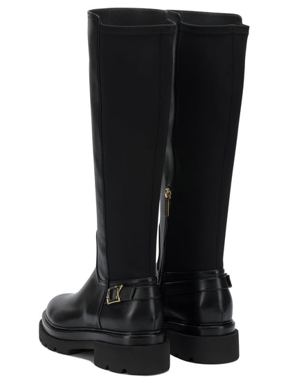 Santoni Leather knee-high boots - Black