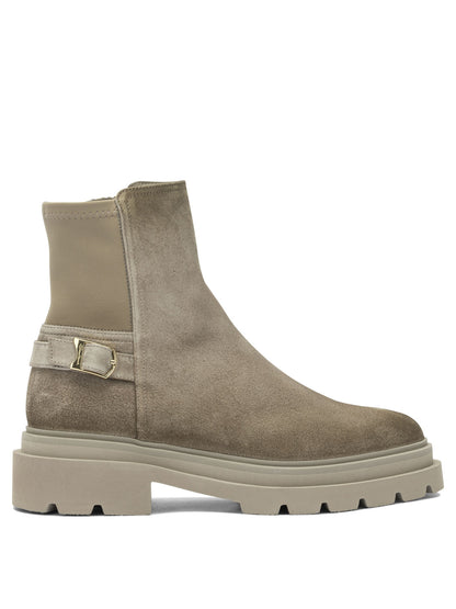 Santoni Suede ankle boots with zipper - Beige