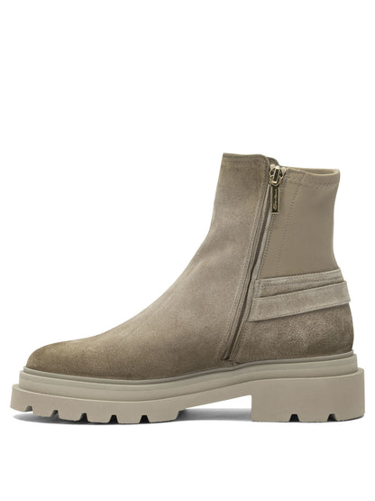 Santoni Suede ankle boots with zipper - Beige