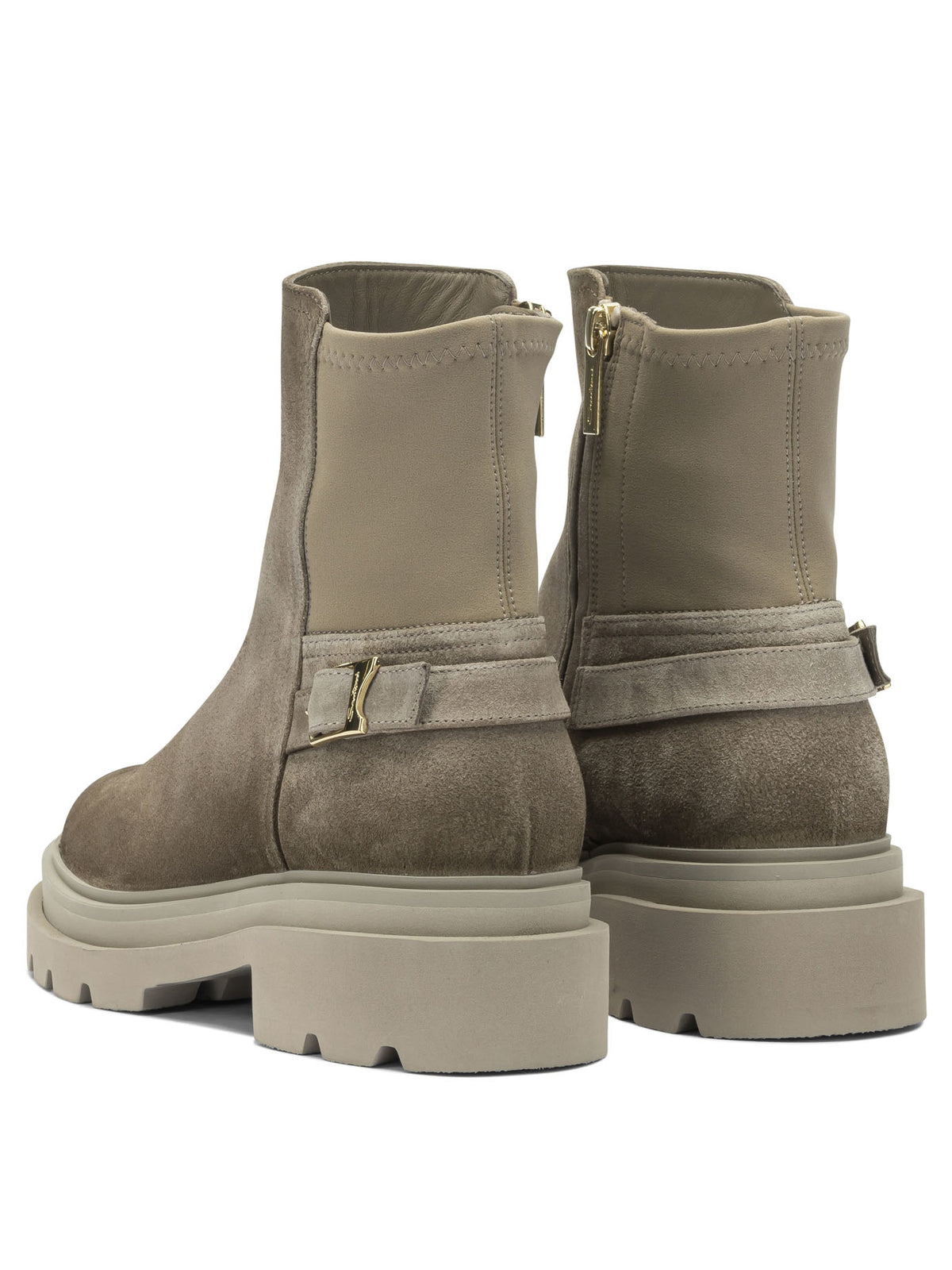 Santoni Suede ankle boots with zipper - Beige
