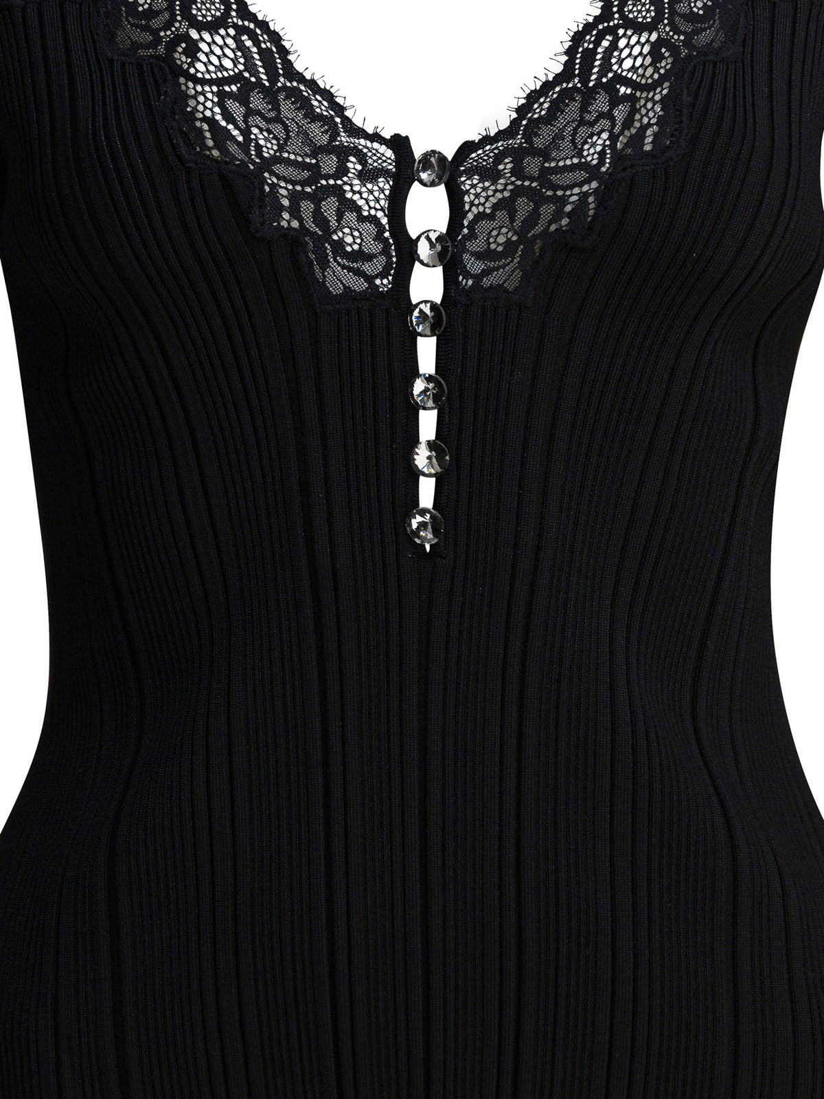 Self-Portrait Top with lace - Black