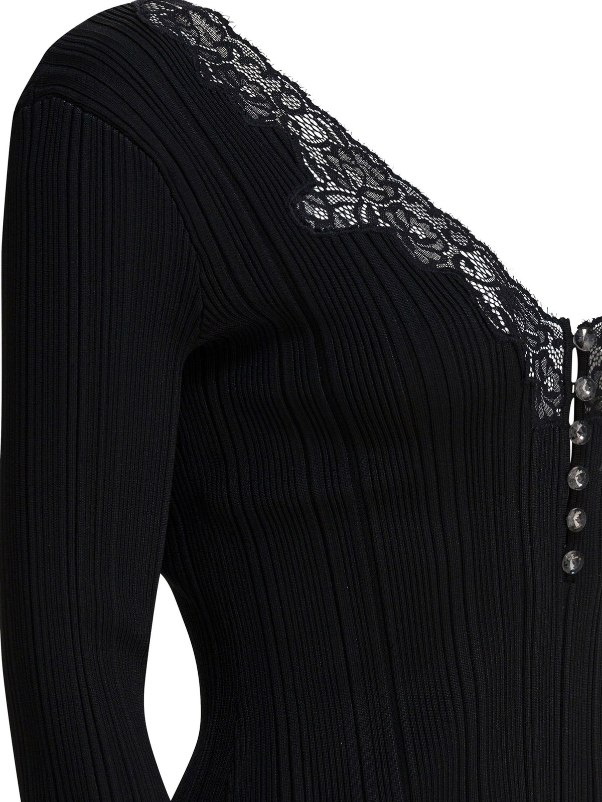 Self-Portrait Top with lace - Black