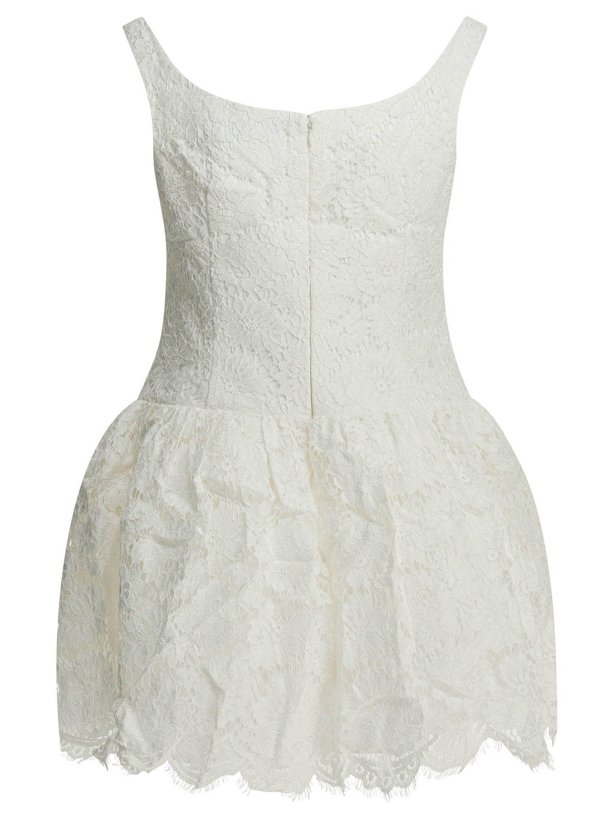 Self-Portrait Lace flared dress - White