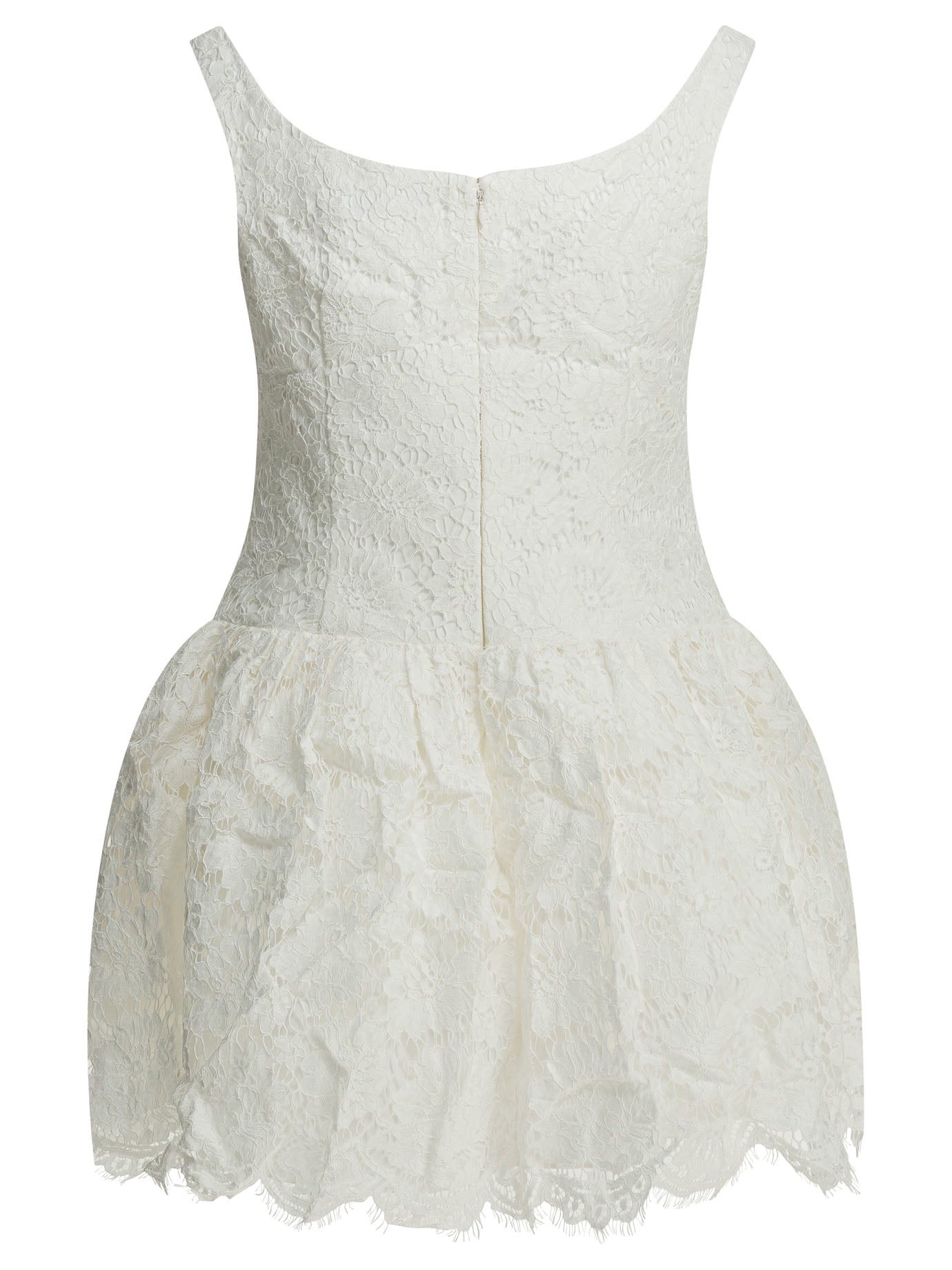 Self-Portrait Lace flared dress - White
