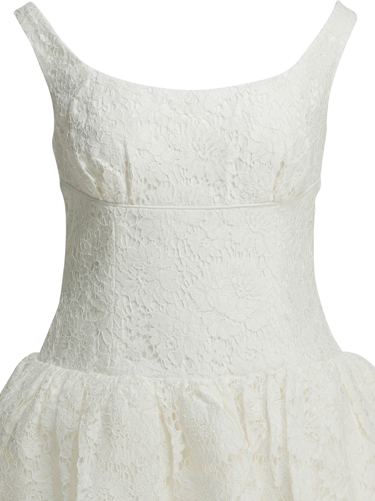 Self-Portrait Lace flared dress - White