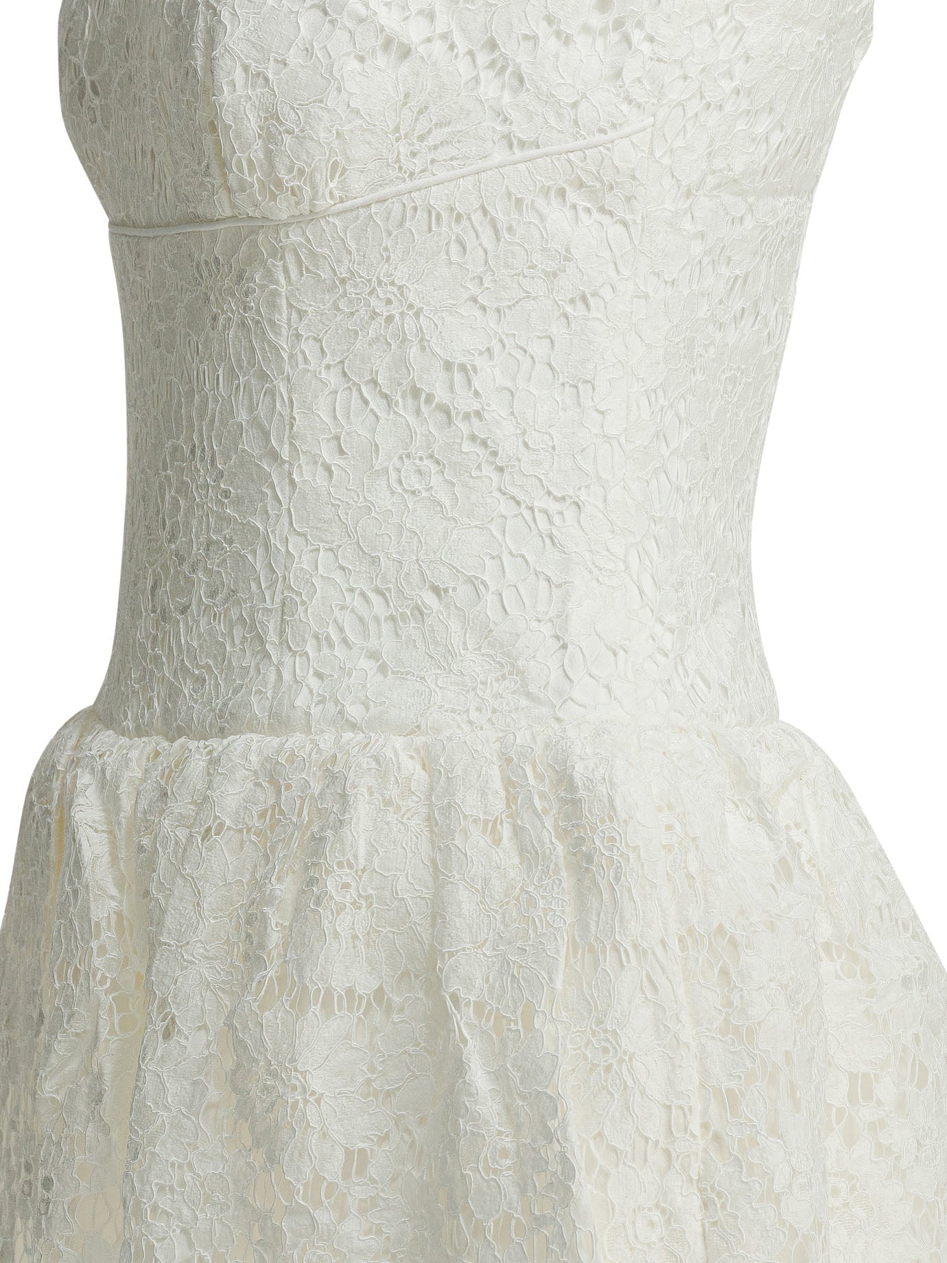 Self-Portrait Lace flared dress - White
