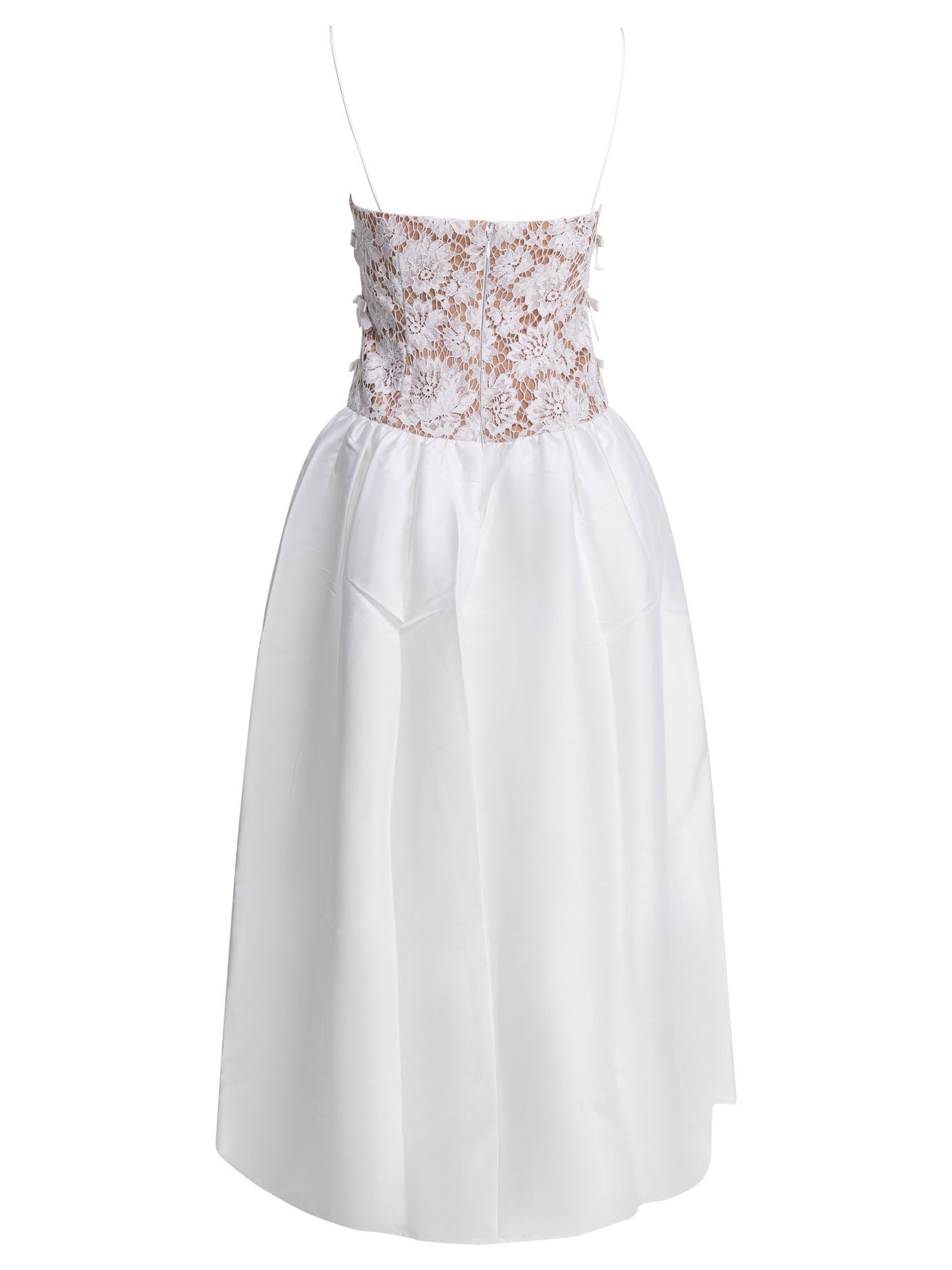 Self-Portrait Long lace flared dress - White