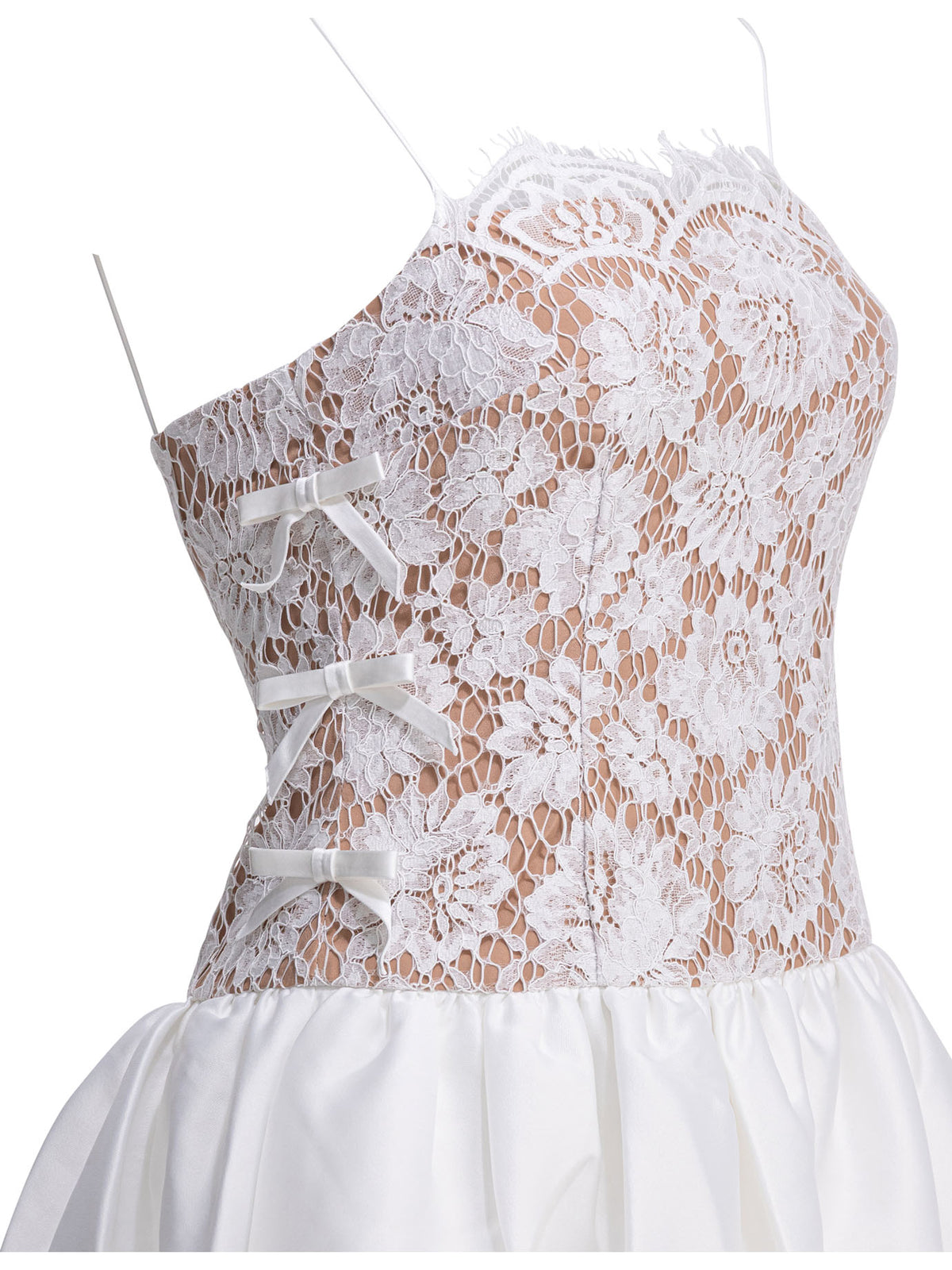 Self-Portrait Long lace flared dress - White