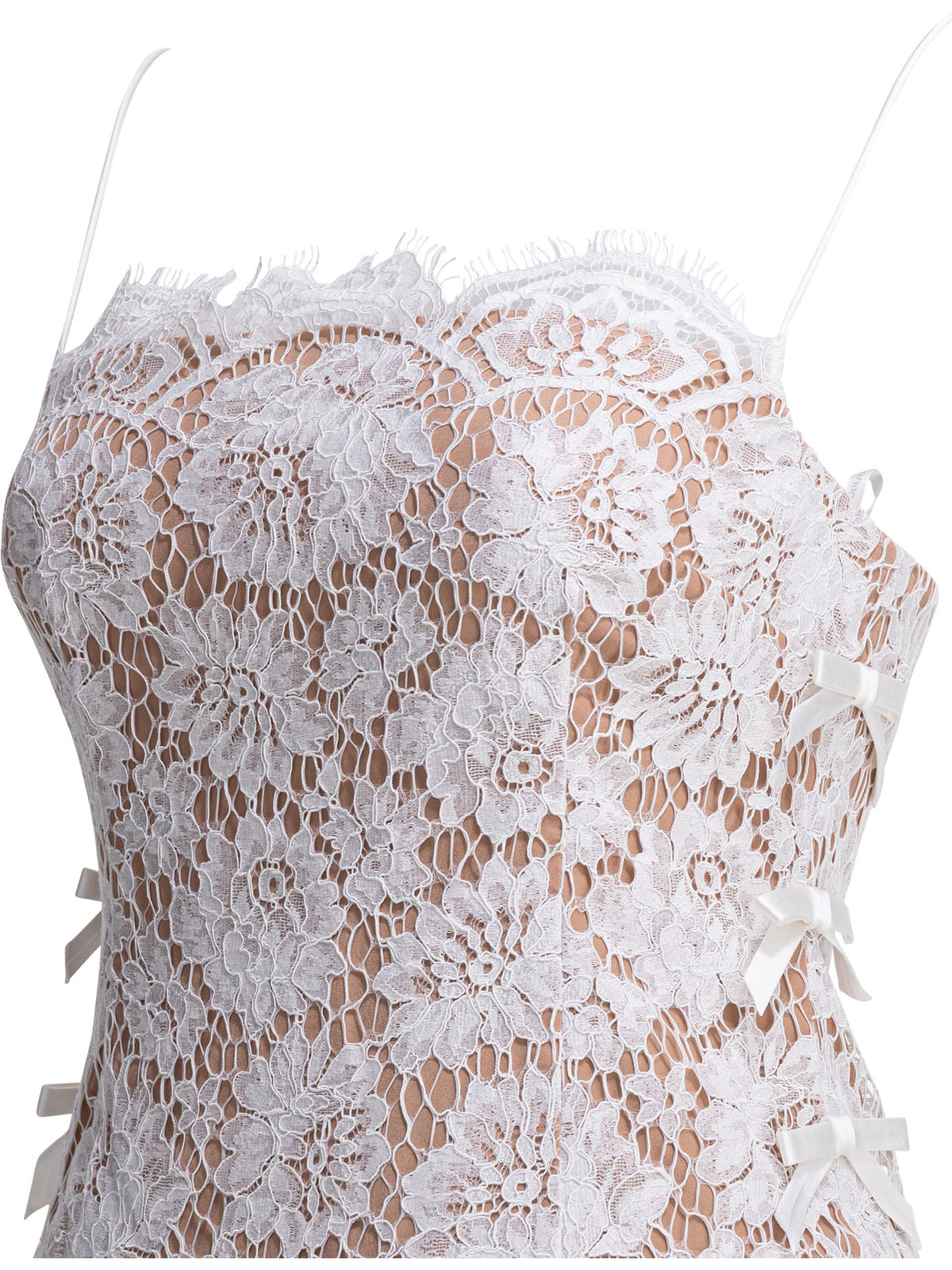 Self-Portrait Long lace flared dress - White