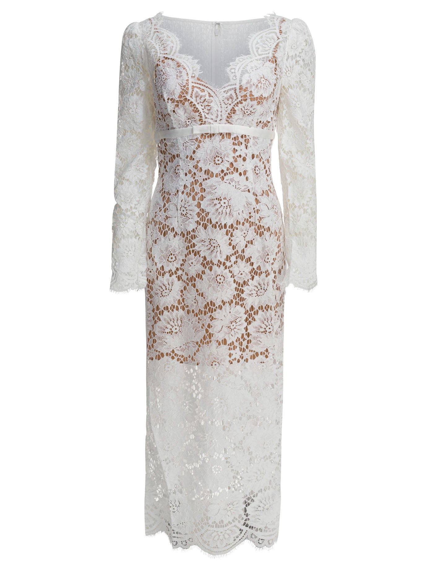 Self-Portrait Long lace dress - White
