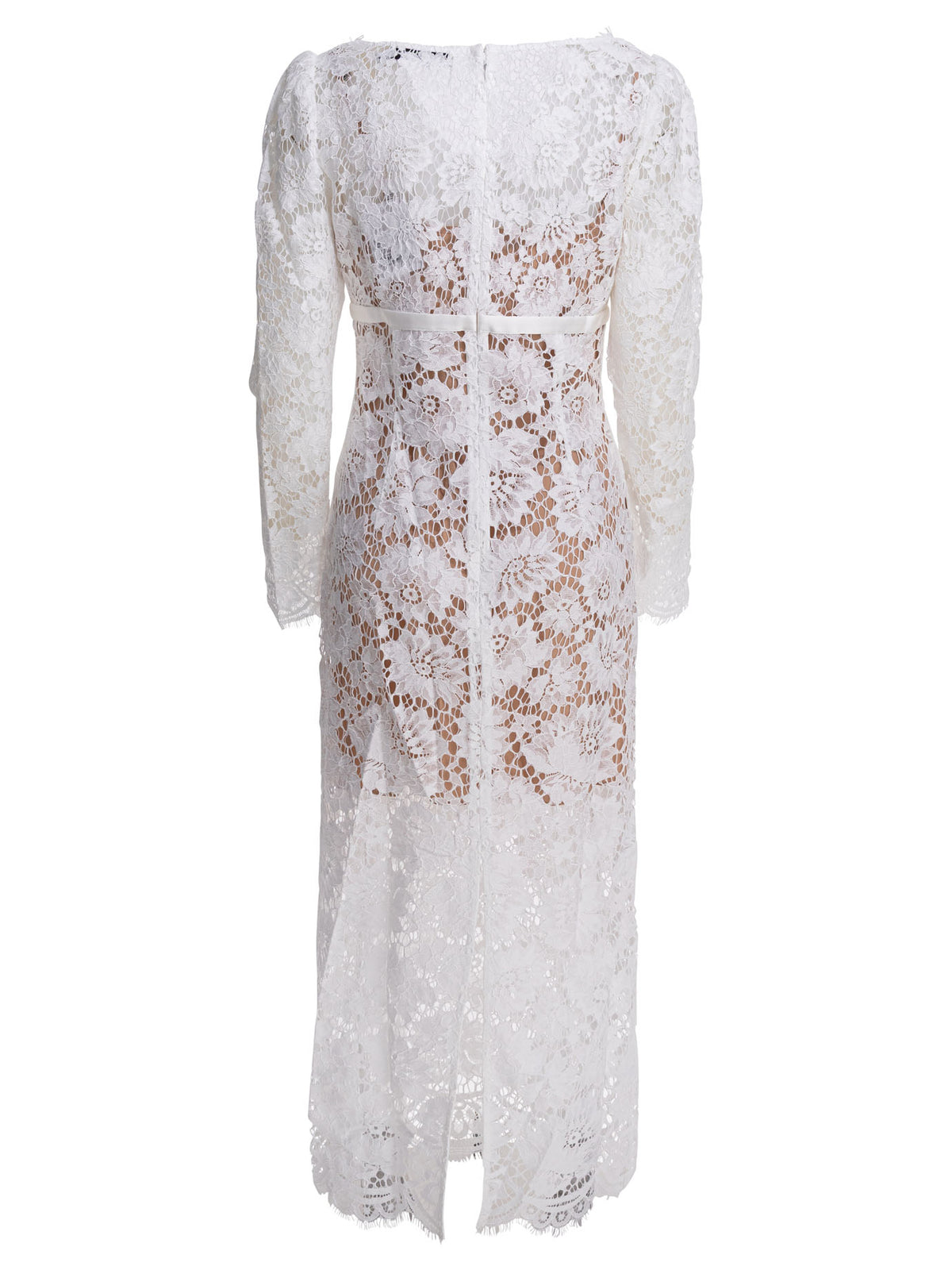 Self-Portrait Long lace dress - White