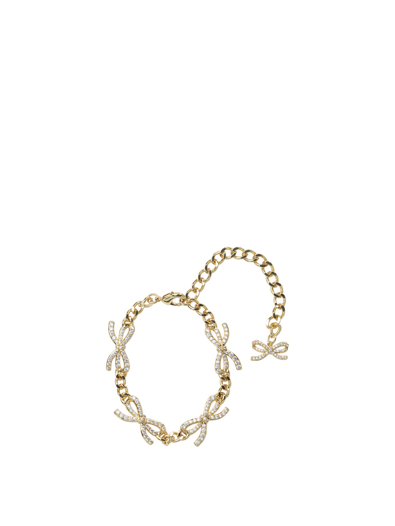 Self-Portrait Crystal bow bracelet - Gold