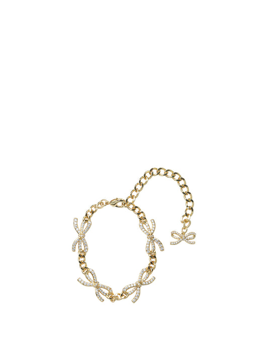 Self-Portrait Crystal bow bracelet - Gold