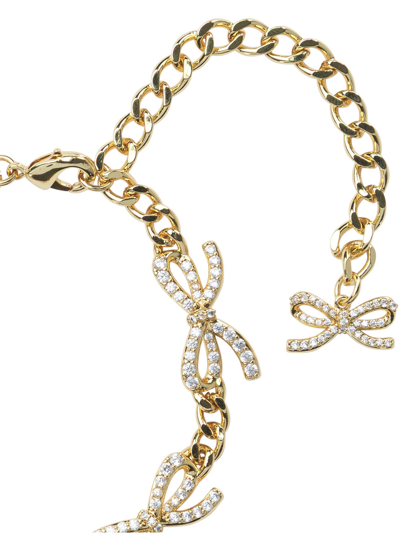 Self-Portrait Crystal bow bracelet - Gold