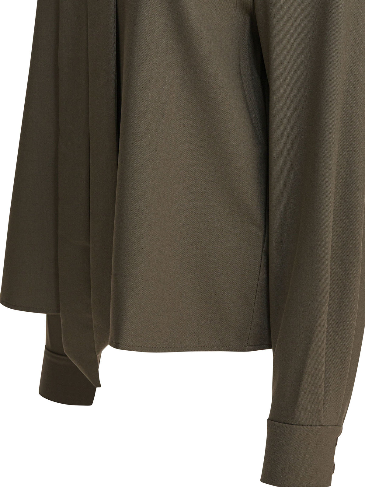 Self-Portrait Twill blouse with bow collar - Green